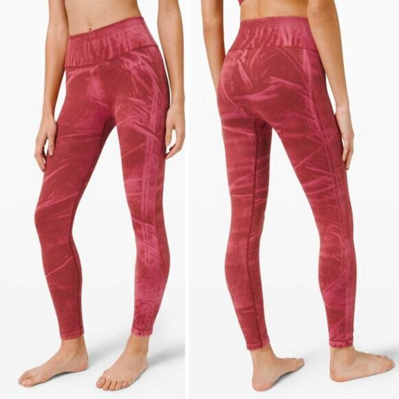 LULULEMON Ebb to Street Tight Wash Size 10 Stone Wash Chianti - Picture 1 of 9